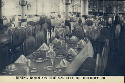 Dining Room on the S.S. City of Detroit III Postcard