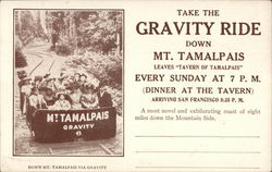 Gravity Ride - Mt. Tamalpais - "Tavern of Tamalpais" Postcard
