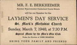 St. Mark's Methodist Church / Laymen's Day Service St. Mark's Methodist Church / Laymen's Day Service