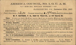 American Council No. 3 OUAM Dues Postcard