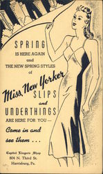Miss New Yorker Slips and Underthings, Capitol Lingerie Shop Postcard