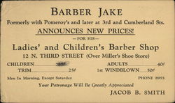 Barber Jake Postcard