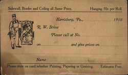 R.W. Strine Wall Paper Postcard