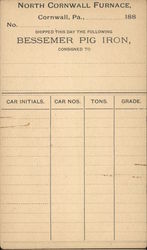 North Cornwall Furnace Postcard