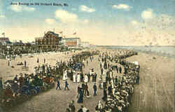 Auto Racing On Old Orchard Beach Postcard