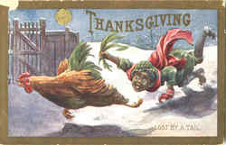 Thanksgiving Black Child Postcard