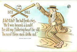 Ball and Crossed Bats Postcard