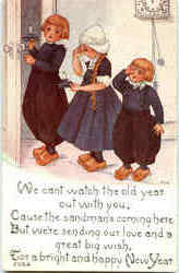 New Year Dutch Children Postcard Postcard