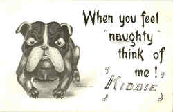 When You Feel Naughty Think Of Me! Kiddie Postcard