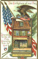 The Betsey Ross House Philadelphia, PA Patriotic Postcard Postcard