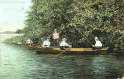 Fishing On The Lake Postcard Postcard