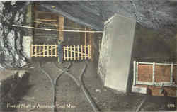 Foot Of Shaft In Anthracite Coal Mine Postcard