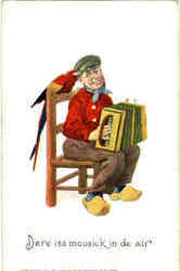 Dere Iss Moosiok In De Air Postcard