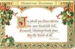 Christmas Blessings Postcard Postcard