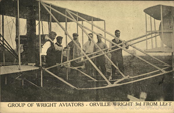 Group of Wright Aviators - Orville Wright 3rd from left