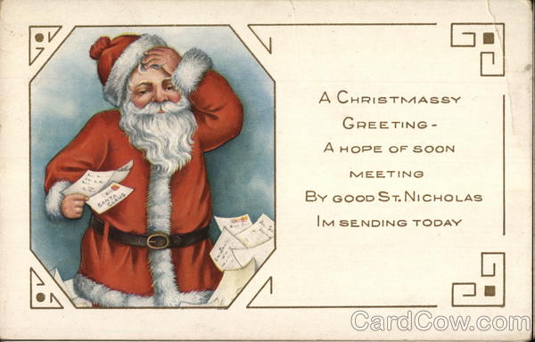 A Christmassy Greeting - Santa with letters Santa Claus
