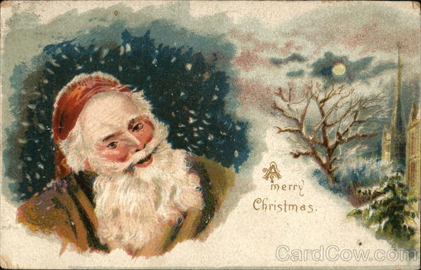 A Merry Christmas - Santa in the snow Santa Claus