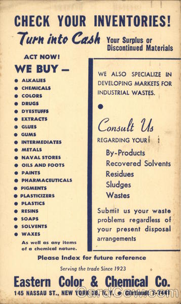 Eastern Color & Chemical Co. Advertising