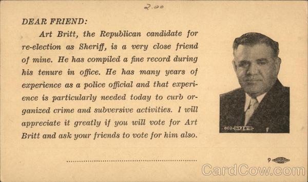 Art Britt, Republican Candidate for Re-election as Sheriff