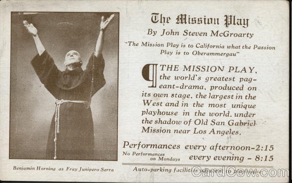 Robed Religious Figure With Arms Up, The Mission Play