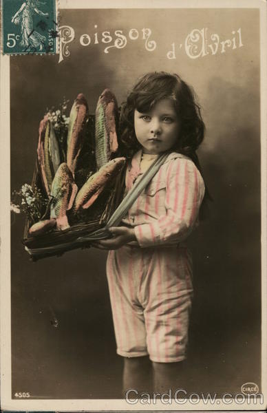 Poisson d'Olvril - child with a basket of fish Girls