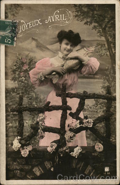 Joyeux Avril - woman hugging a fish Women