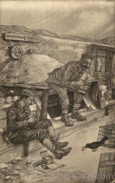 German soldiers in a foxhole World War I