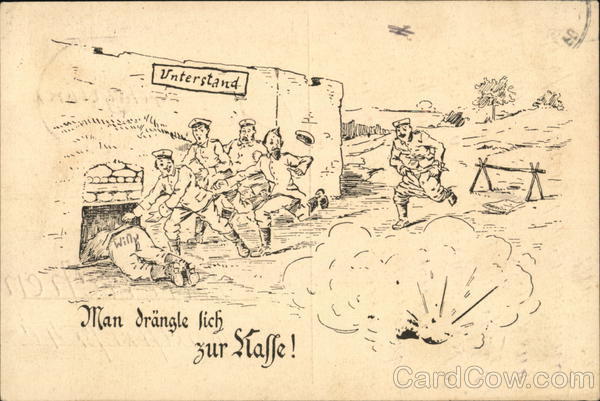 Soldiers Running From Bomb World War I