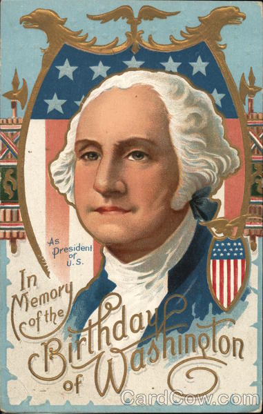 In Memory of the birthday of Washington - portrait of Washington