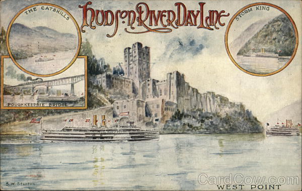 Hudson River Day Line - The Catskills Storm King Poughkeepsie Bridge West Point New York