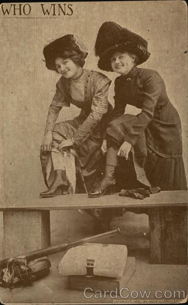 Who wins - two women showing their socks on a bench