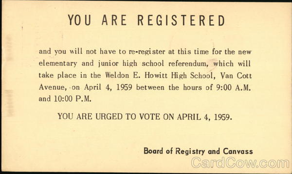 You Are Registered Postal Cards & Correspondence