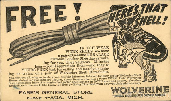 Wolverine Shell Horsehide Work Shoes Advertising