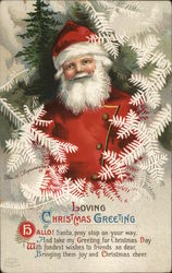 Loving Christmas Greeting - Santa with snow flakes Loving Christmas Greeting - Santa with snow flakes