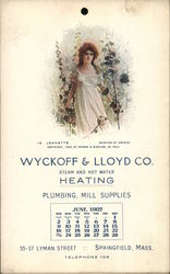 Wyckoff & Lloyd Company, Calendar Girl "Jeanette" Postcard