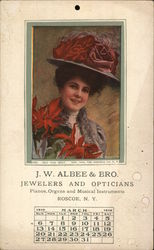 J.W. Albee & Bro. Jewelers and Opticians - March 1919 Postcard