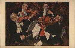 Four Men Playing Classical Stringed Instruments Postcard