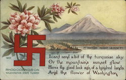 Rhododendron Washington State Flower 1910 Postcard