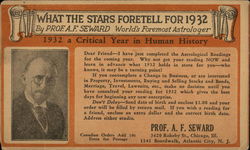 What the Stars Foretell for 1932 by Prof. A.F. Seward Postcard