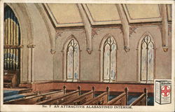 No 7 - An Attractive Alabastined Interiror - inside a church Advertising Postcard Postcard Postcard