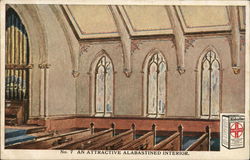 No 7 - An Attractive Alabastined Interiror - inside a church Postcard