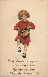 Little boy drumming Children Postcard Postcard Postcard