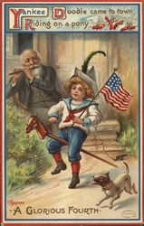 Yankee Doodle came to town riding on a pony - a glorious fourht - boy playing patriotically Yankee Doodle came to town riding on a pony - a glorious fourht - boy playing patriotically