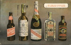 Bottles of beer and liquor - Met Some Old Friends here in Vancouver, BC Canada Postcard