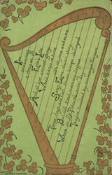 Irish Harp St. Patrick's Day Postcard Postcard Postcard
