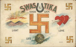 Swastika - Good luck light life love Postcard