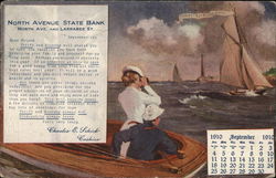 North Avenue State Bank - Calendar September 1910 Postcard