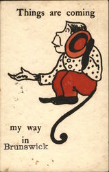 Things are coming my way in Brunswick - monkey holding hat Things are coming my way in Brunswick - monkey holding hat
