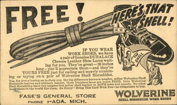 Wolverine Shell Horsehide Work Shoes Postcard