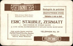 Eric Stauble, Watches, Jeweler Postcard